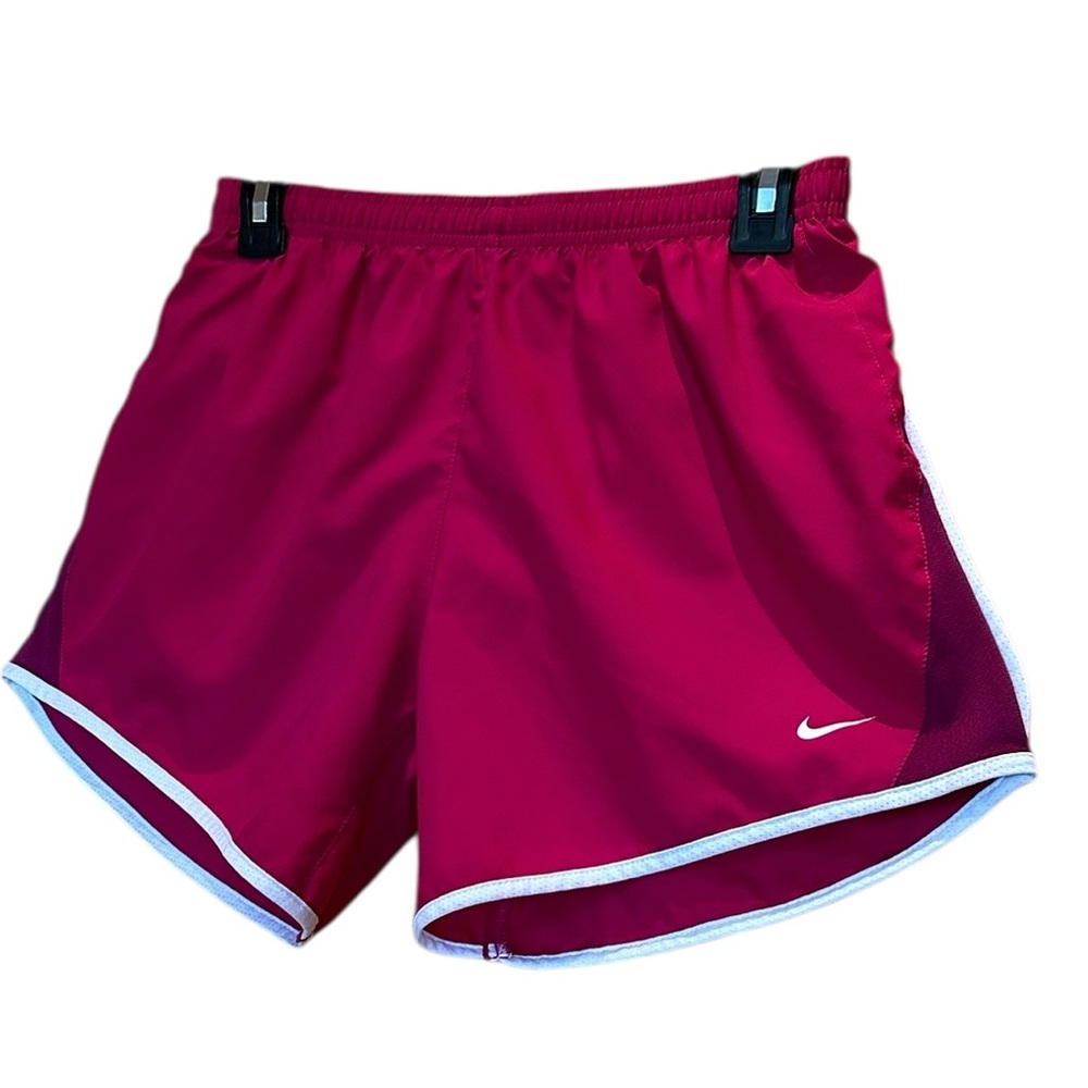 Nike Dri Fit Womens XL Pink Lined Running Athletic Shorts Workout Gym Elastic